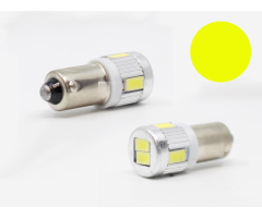 Auto LED 12/24V BA9S  6x chip žlutá